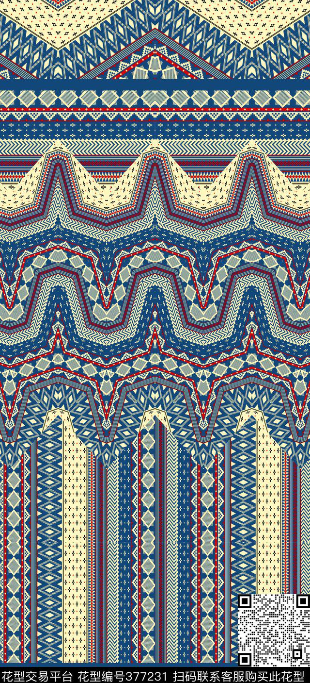 定位民族小几何传统印花华亿平台下载（图片编号: 377231） - 瓦栏（Walan）