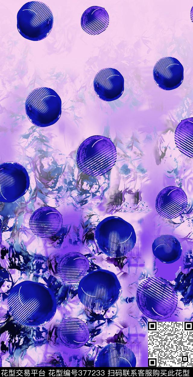 花朵圆点花纹数码印花华亿平台下载（图片编号: 377233） - 瓦栏（Walan）