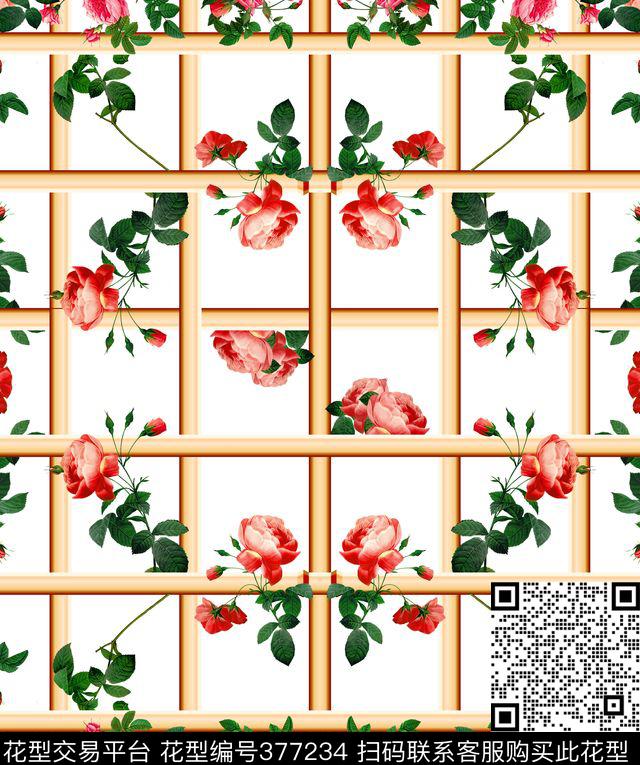 红玫瑰红玫瑰栅格栅格数码印花华亿平台下载（图片编号: 377234） - 瓦栏（Walan）