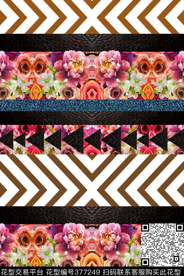 几何花新华亿平台印花图案数码印花华亿平台下载（图片编号: 377249） - 瓦栏（Walan）