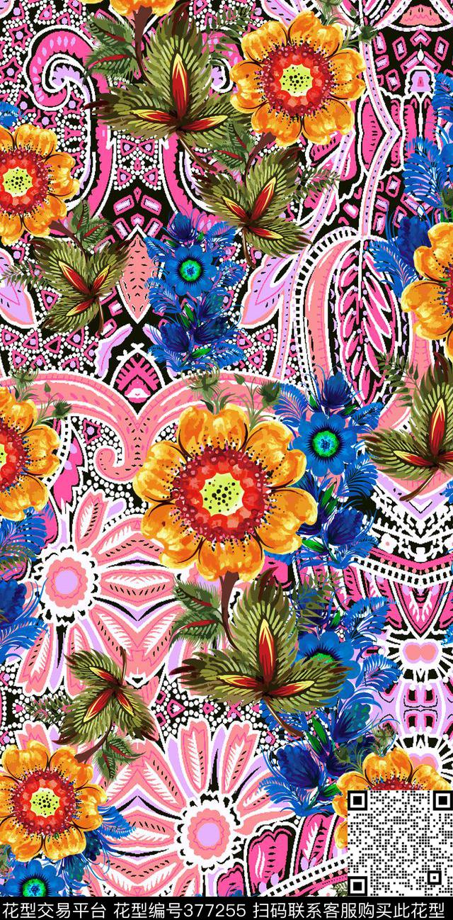 花数码印花华亿平台下载（图片编号: 377255） - 瓦栏（Walan）