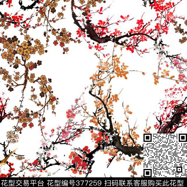 白服装国画传统印花华亿平台下载（图片编号: 377259） - 瓦栏（Walan）