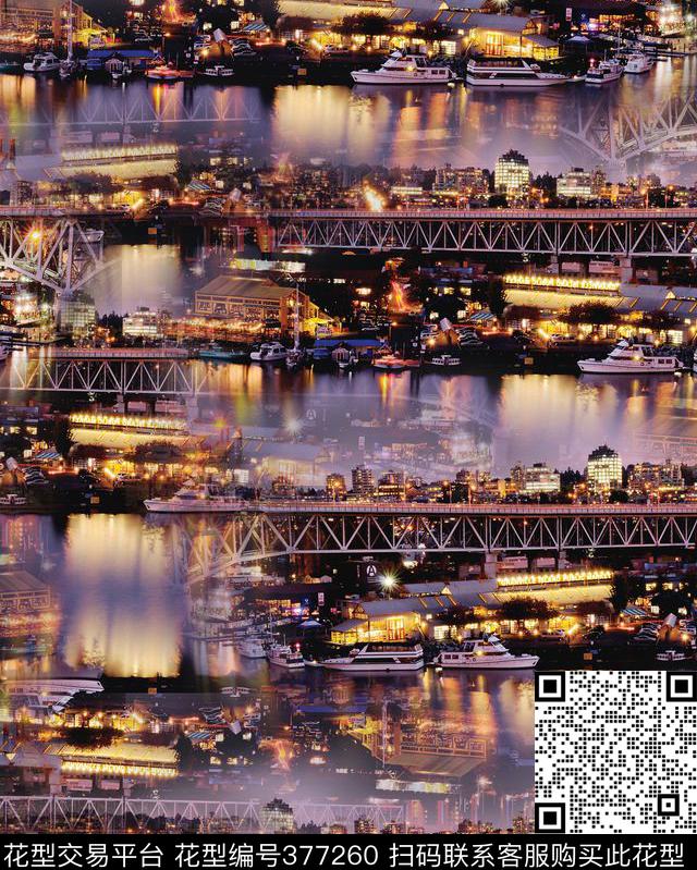 潮流风景复古数码印花华亿平台下载（图片编号: 377260） - 瓦栏（Walan）