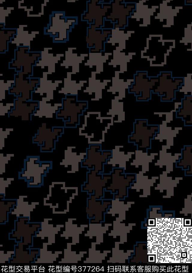 潮流男装0分色区千鸟格传统印花华亿平台下载（图片编号: 377264） - 瓦栏（Walan）