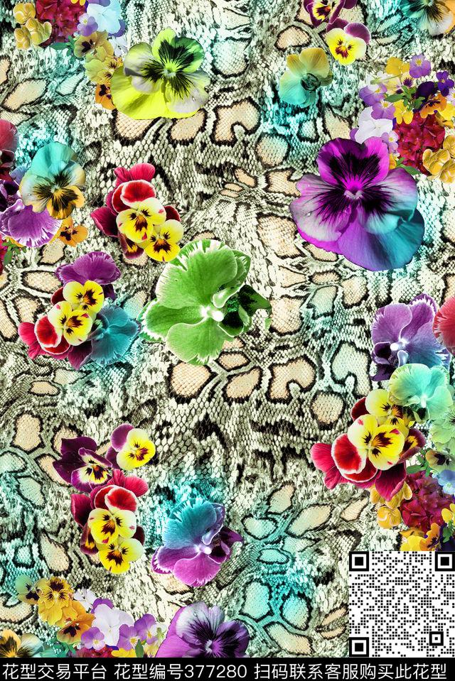 休闲蛇纹花贲个性休闲数码印花华亿平台下载（图片编号: 377280） - 瓦栏（Walan）