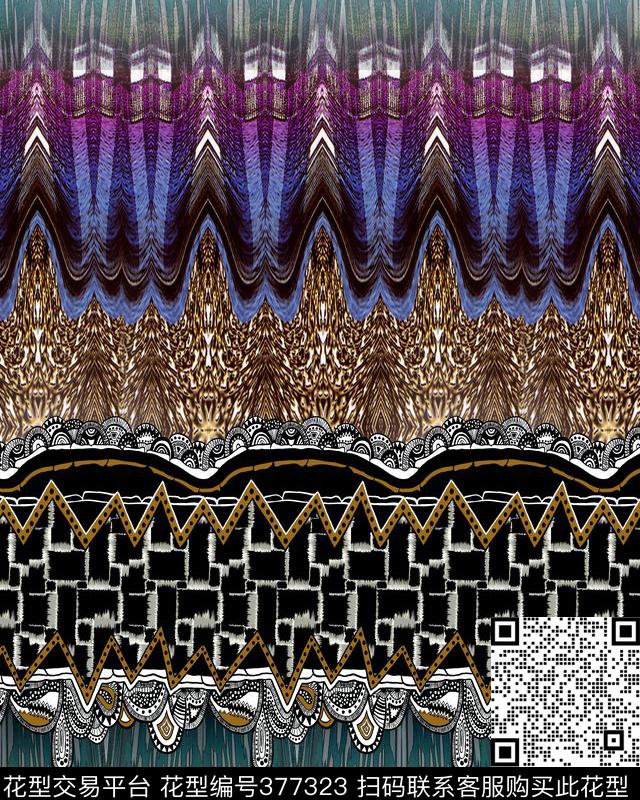 豹纹格子几何图案数码印花华亿平台下载（图片编号: 377323） - 瓦栏（Walan）