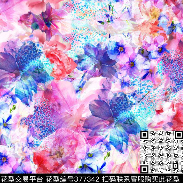 花卉时尚打底裤及服饰数码印花华亿平台下载（图片编号: 377342） - 瓦栏（Walan）