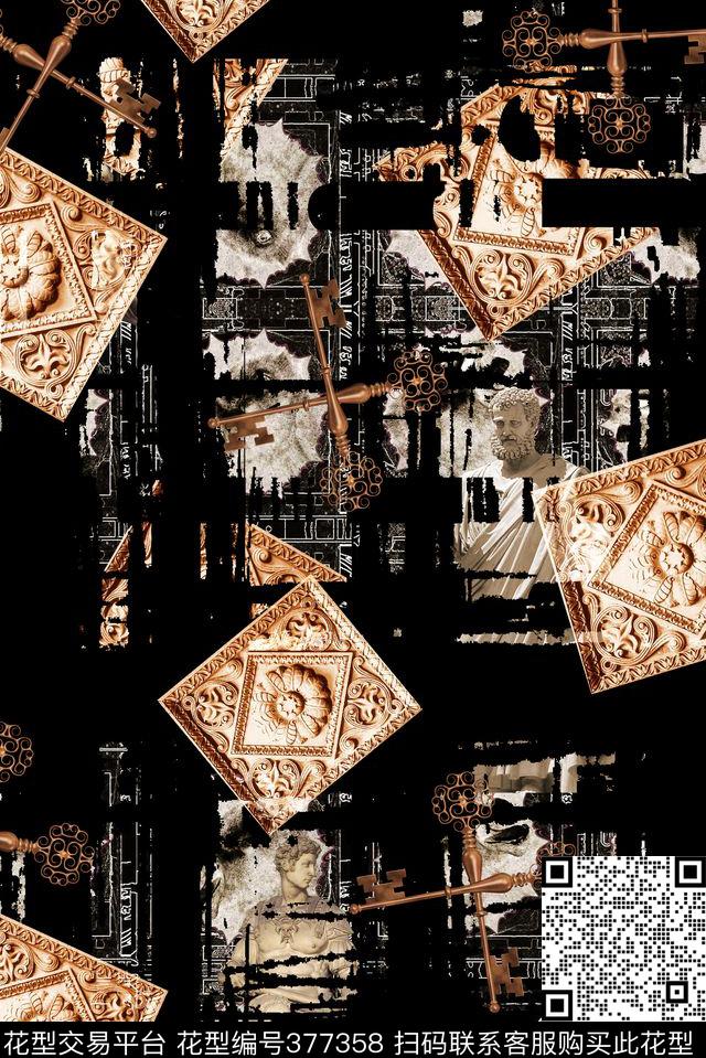 数码抽象复古男装女装欧式数码男装女装抽象流行时尚花等数码印花华亿平台下载（图片编号: 377358） - 瓦栏（Walan）