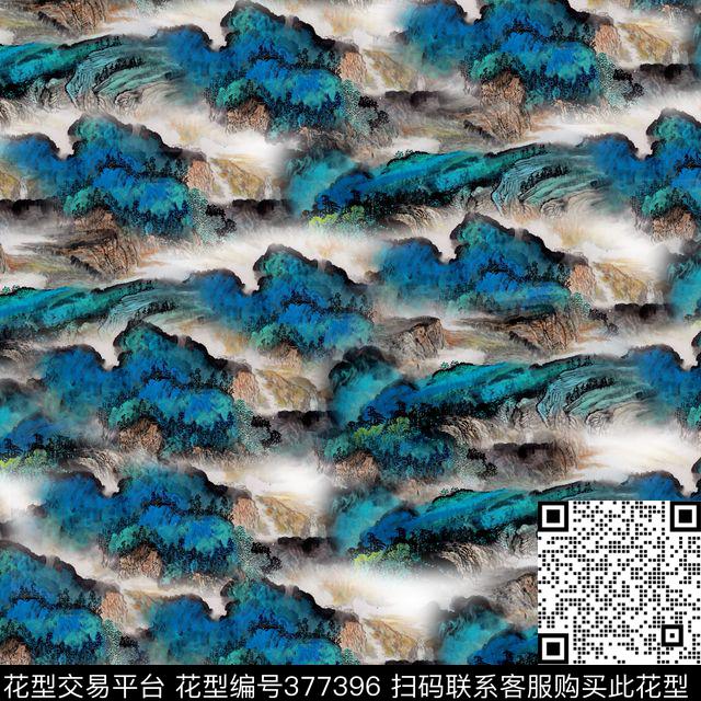 风景服装国画数码印花华亿平台下载（图片编号: 377396） - 瓦栏（Walan）