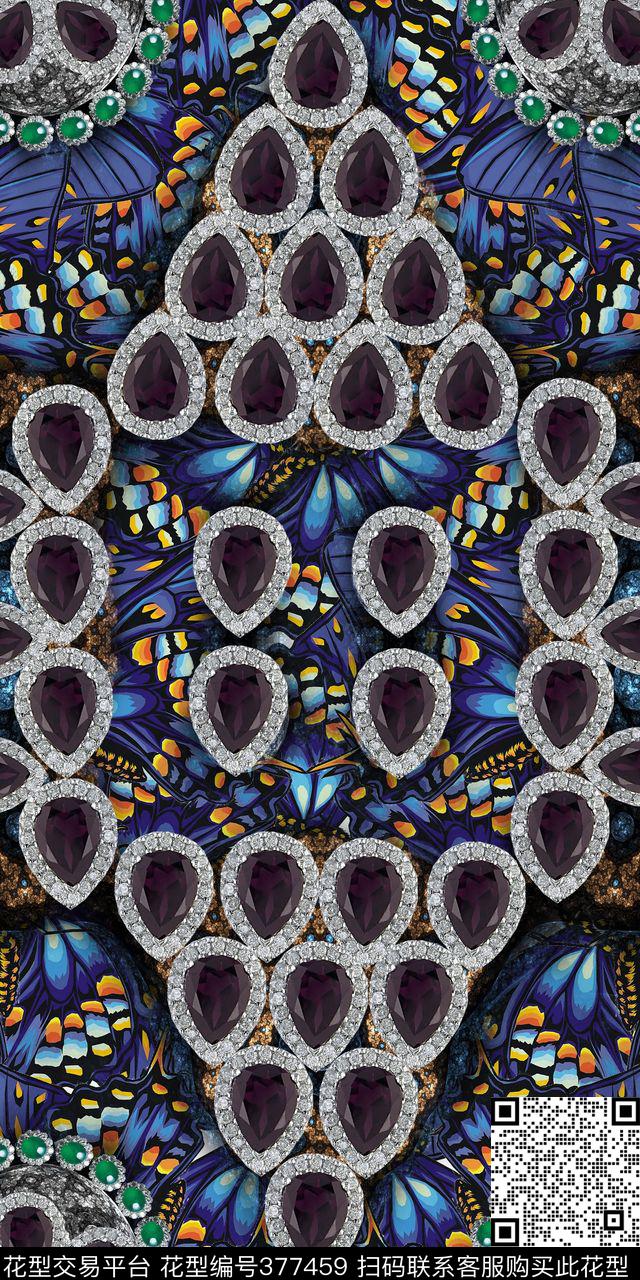 写意珠宝珠光宝气系列数码印花华亿平台下载（图片编号: 377459） - 瓦栏（Walan）