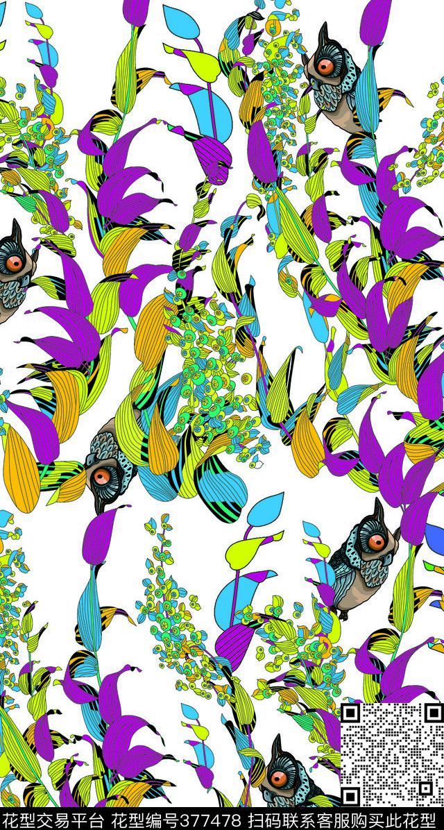 民族风猫头鹰最炫民族风传统印花华亿平台下载（图片编号: 377478） - 瓦栏（Walan）