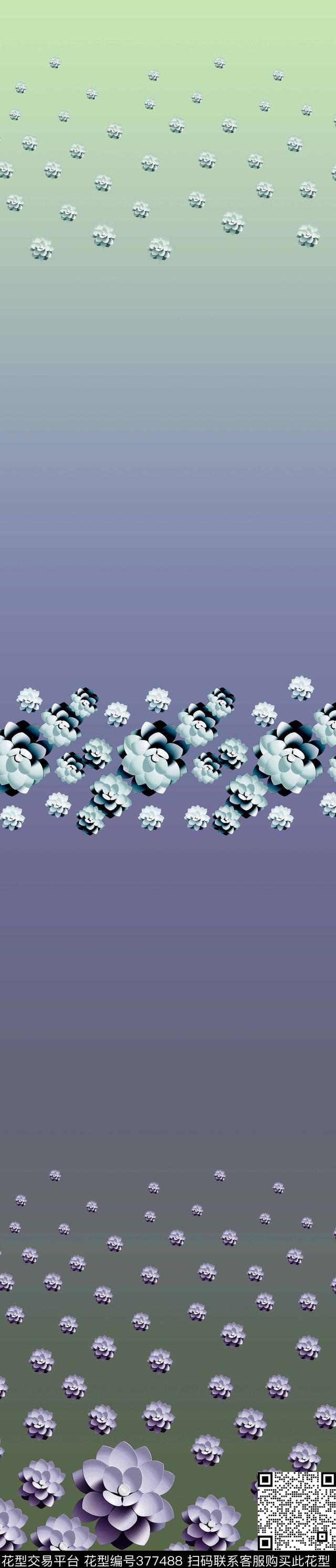 花卉3D花朵传统印花华亿平台下载（图片编号: 377488） - 瓦栏（Walan）
