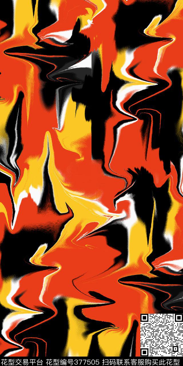 抽象元素活泼数码印花华亿平台下载（图片编号: 377505） - 瓦栏（Walan）