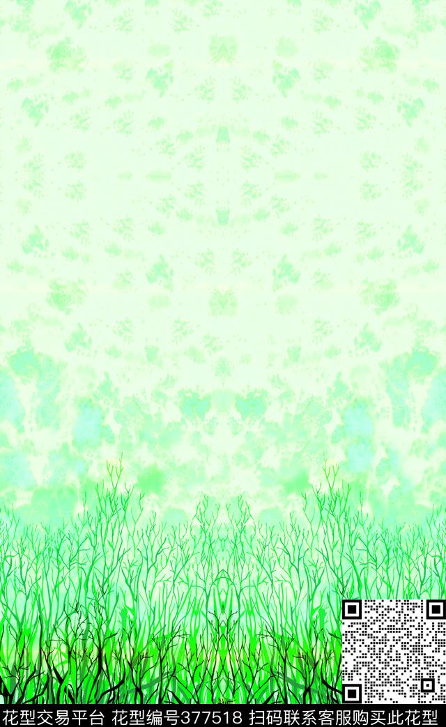 绿色自然植物数码印花华亿平台下载（图片编号: 377518） - 瓦栏（Walan）