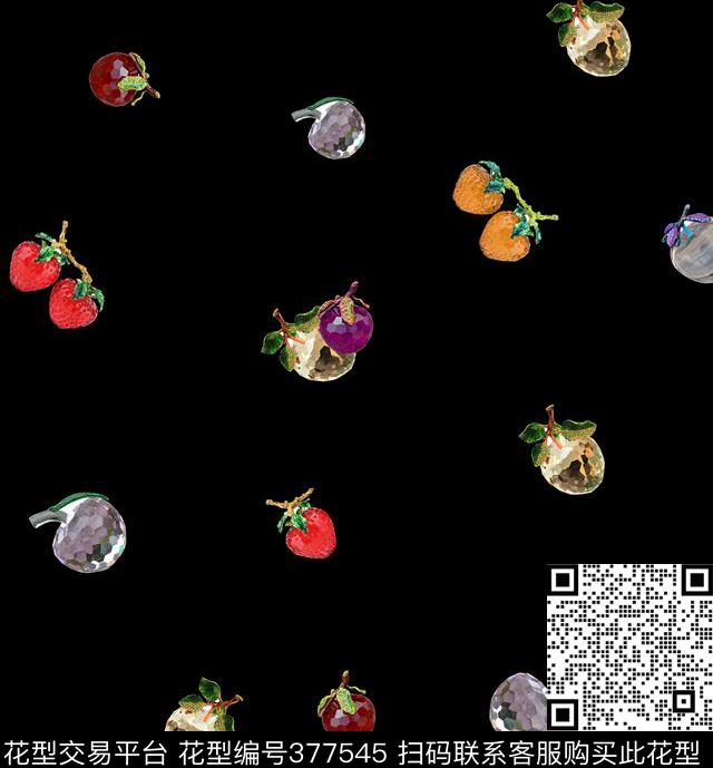 水晶果果水果花鸟数码印花华亿平台下载（图片编号: 377545） - 瓦栏（Walan）