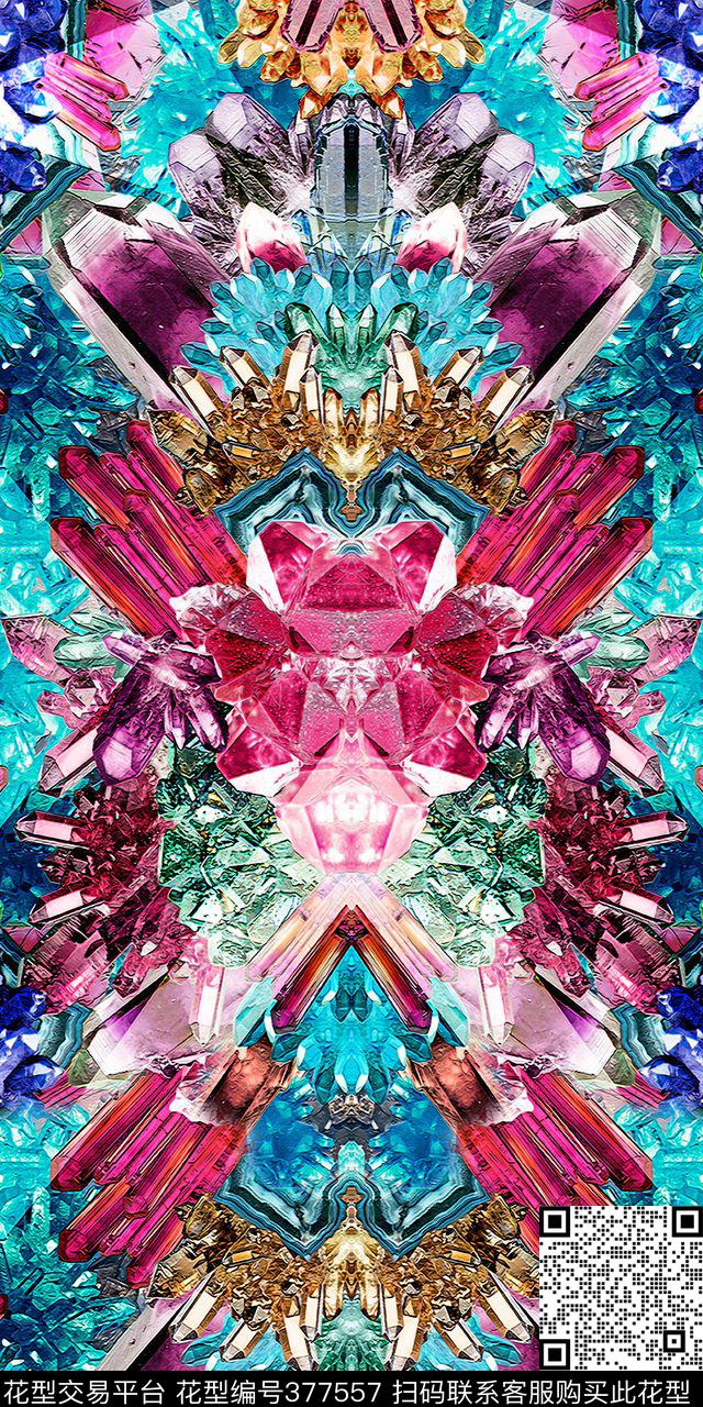 抽象水晶数码印花华亿平台下载（图片编号: 377557） - 瓦栏（Walan）