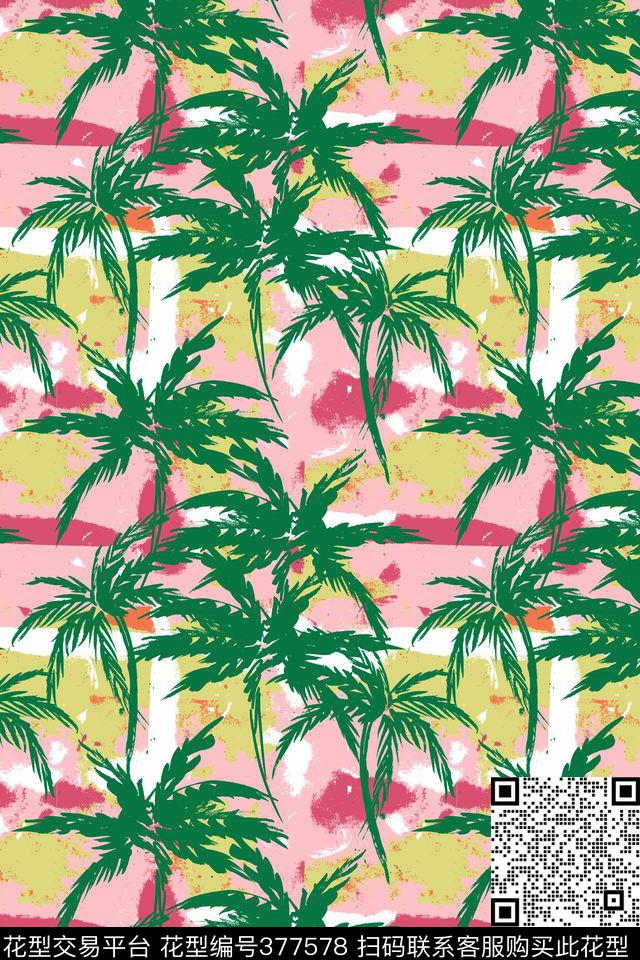 椰树传统印花华亿平台下载（图片编号: 377578） - 瓦栏（Walan）