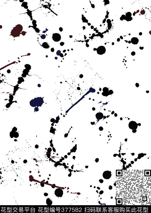 抽象液体喷溅元素男装印花集锦传统印花华亿平台下载（图片编号: 377582） - 瓦栏（Walan）