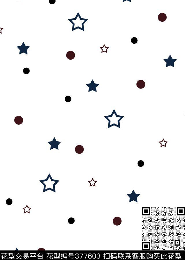 男装几何星形圆点、星形男装印花集锦传统印花华亿平台下载（图片编号: 377603） - 瓦栏（Walan）