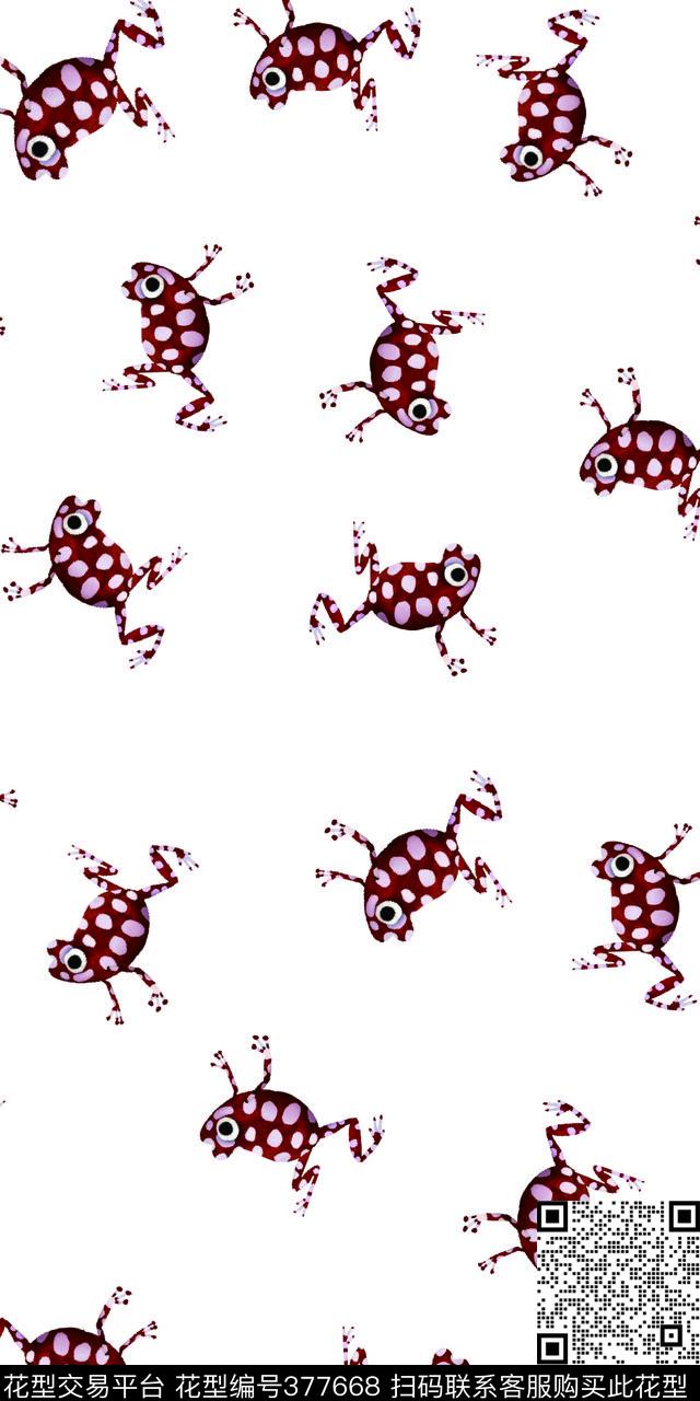 卡通青蛙动物传统印花华亿平台下载（图片编号: 377668） - 瓦栏（Walan）