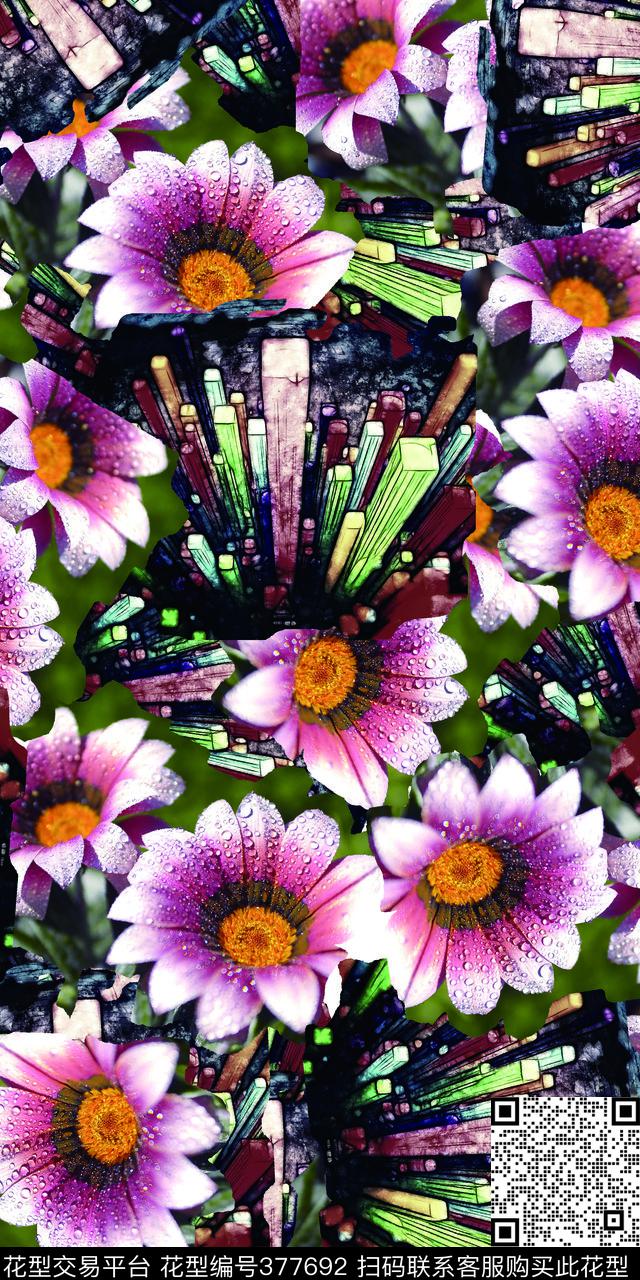 时尚花花卉数码印花华亿平台下载（图片编号: 377692） - 瓦栏（Walan）