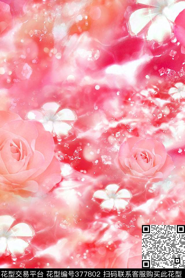 Zara风格花卉数码印花华亿平台下载（图片编号: 377802） - 瓦栏（Walan）