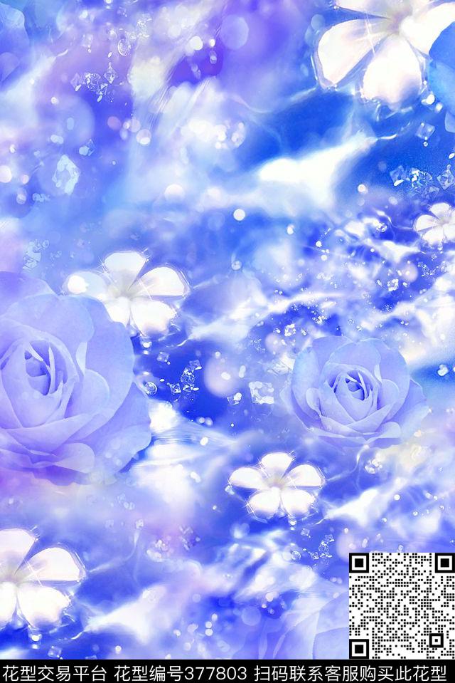 Zara风格花卉数码印花华亿平台下载（图片编号: 377803） - 瓦栏（Walan）