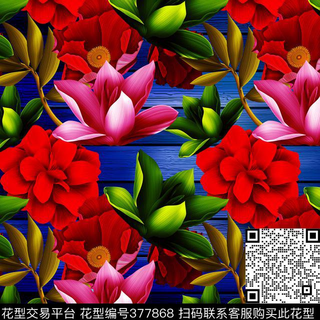 手绘花服装时尚数码印花华亿平台下载（图片编号: 377868） - 瓦栏（Walan）