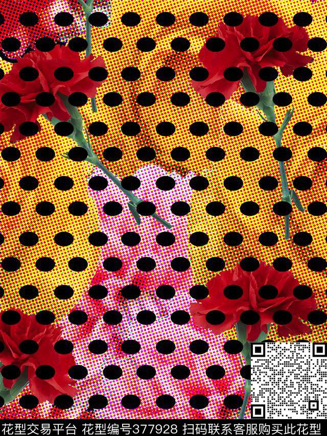 复古海报花朵数码印花华亿平台下载（图片编号: 377928） - 瓦栏（Walan）