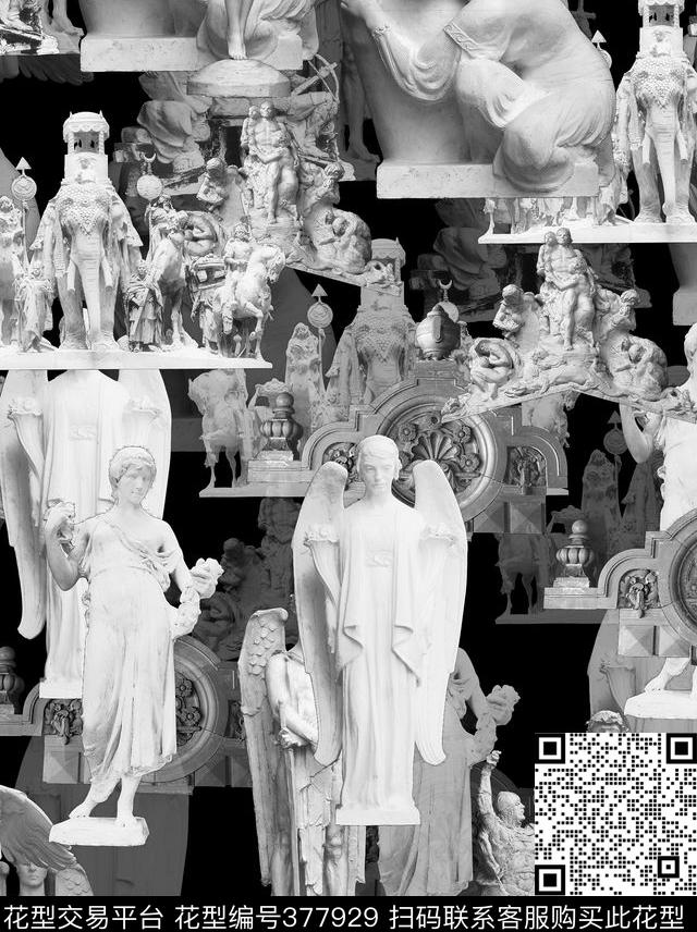 潮流雕塑复古数码印花华亿平台下载（图片编号: 377929） - 瓦栏（Walan）
