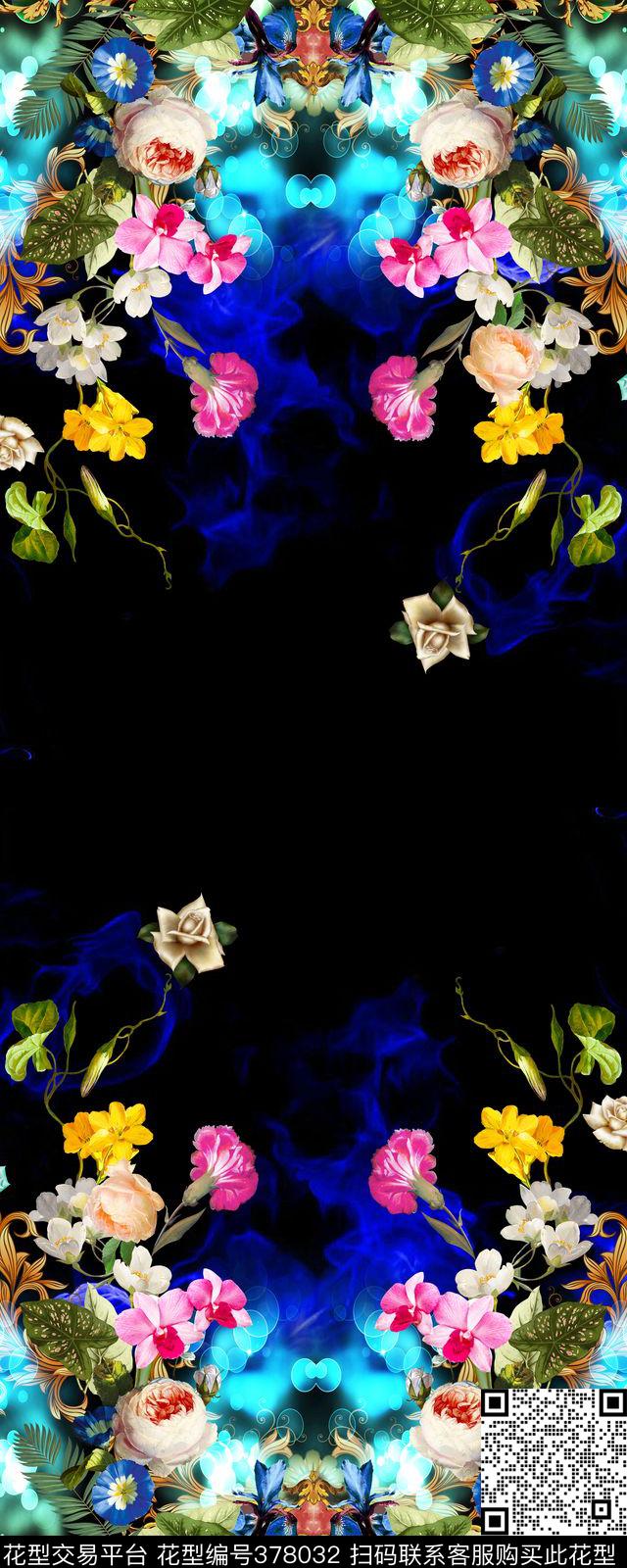 数码高端两头定位欧式花卉定位数码印花华亿平台下载（图片编号: 378032） - 瓦栏（Walan）