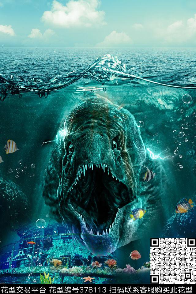 海底世界海洋植物数码印花华亿平台下载（图片编号: 378113） - 瓦栏（Walan）