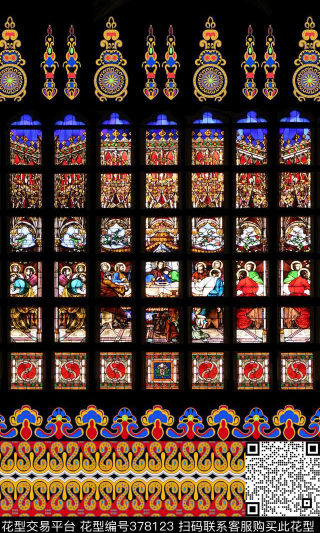 欧式教堂格子数码印花华亿平台下载（图片编号: 378123） - 瓦栏（Walan）