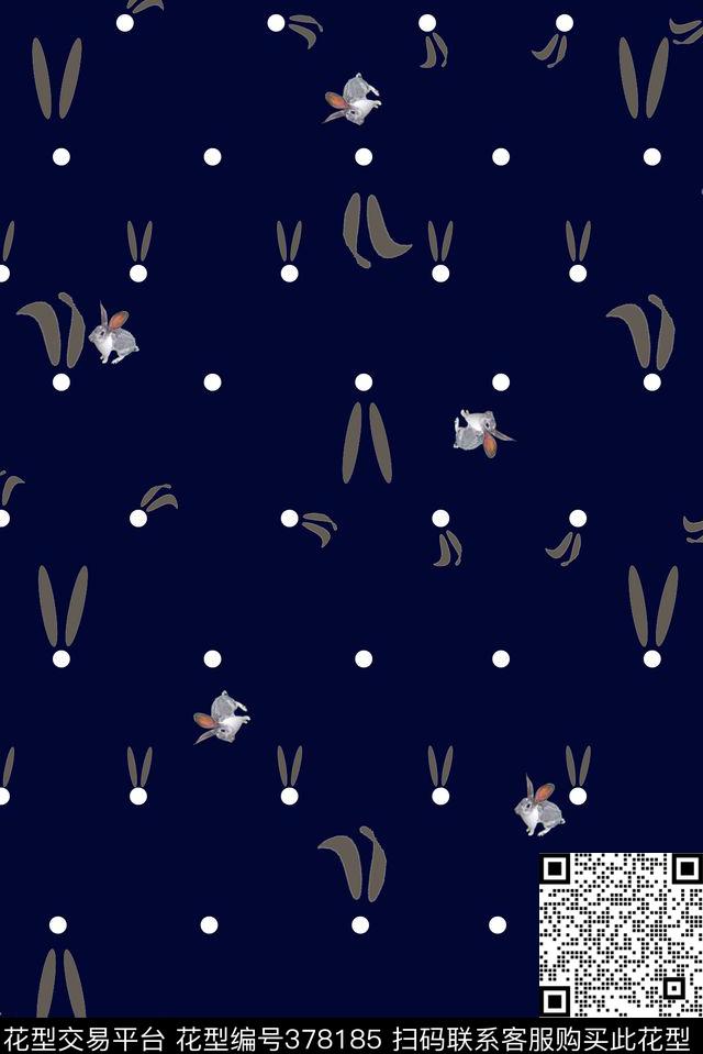 波点大白兔商务休闲数码印花华亿平台下载（图片编号: 378185） - 瓦栏（Walan）