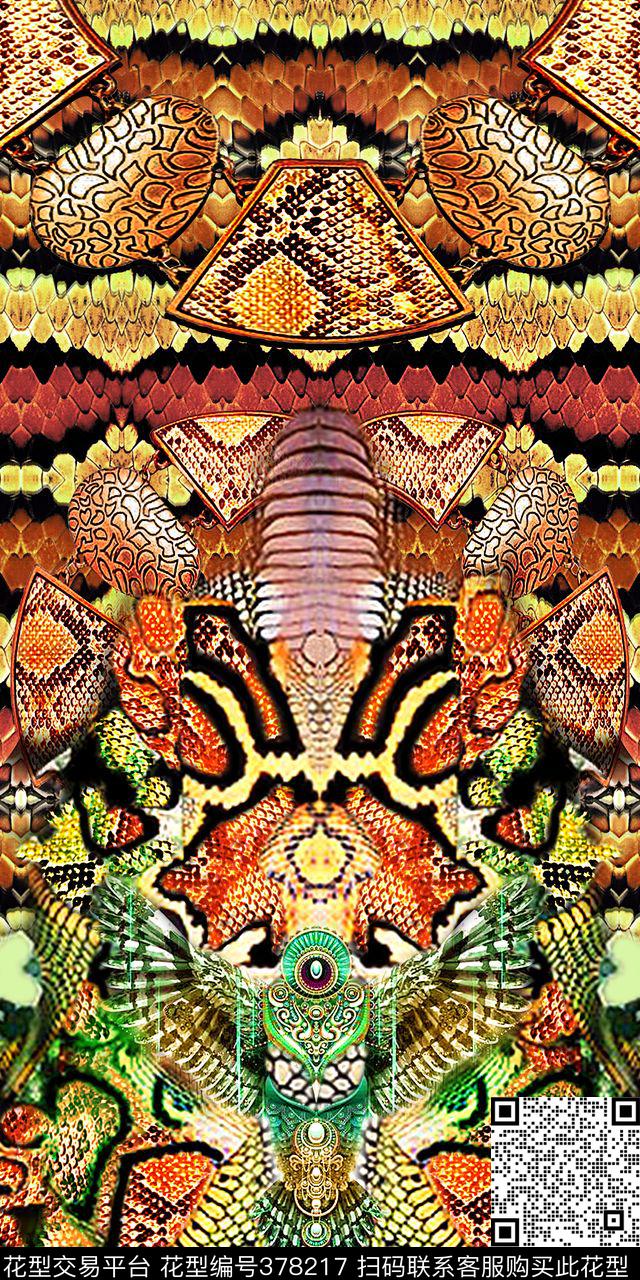 蛇皮数码定位数码印花华亿平台下载（图片编号: 378217） - 瓦栏（Walan）