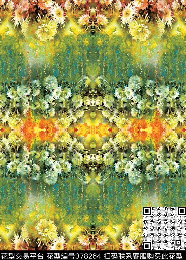 花海花卉数码印花华亿平台下载（图片编号: 378264） - 瓦栏（Walan）