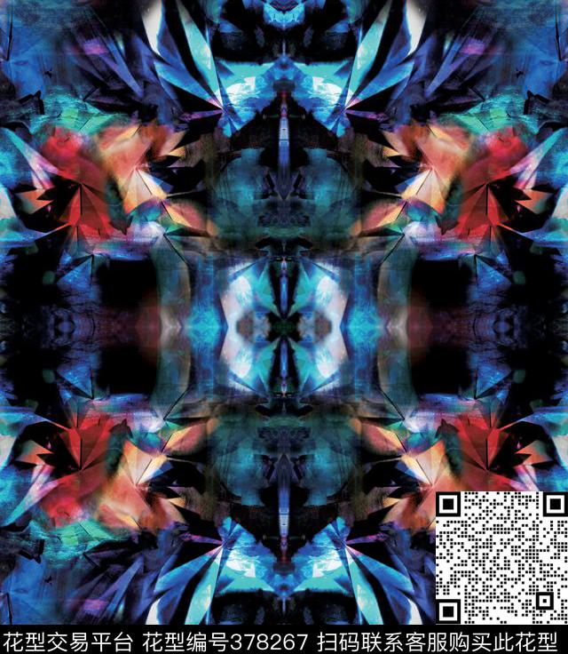 抽象几何数码印花华亿平台下载（图片编号: 378267） - 瓦栏（Walan）