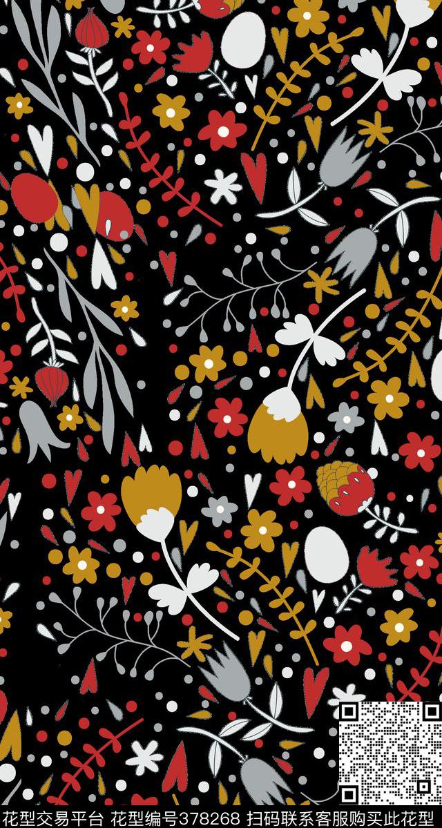 植物花叶子传统印花华亿平台下载（图片编号: 378268） - 瓦栏（Walan）