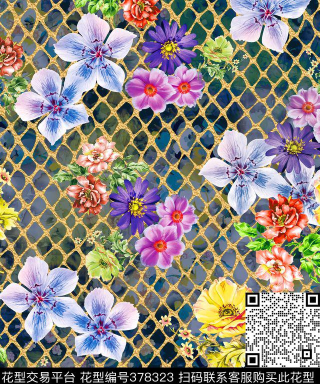 花卉流行数码数码印花华亿平台下载（图片编号: 378323） - 瓦栏（Walan）
