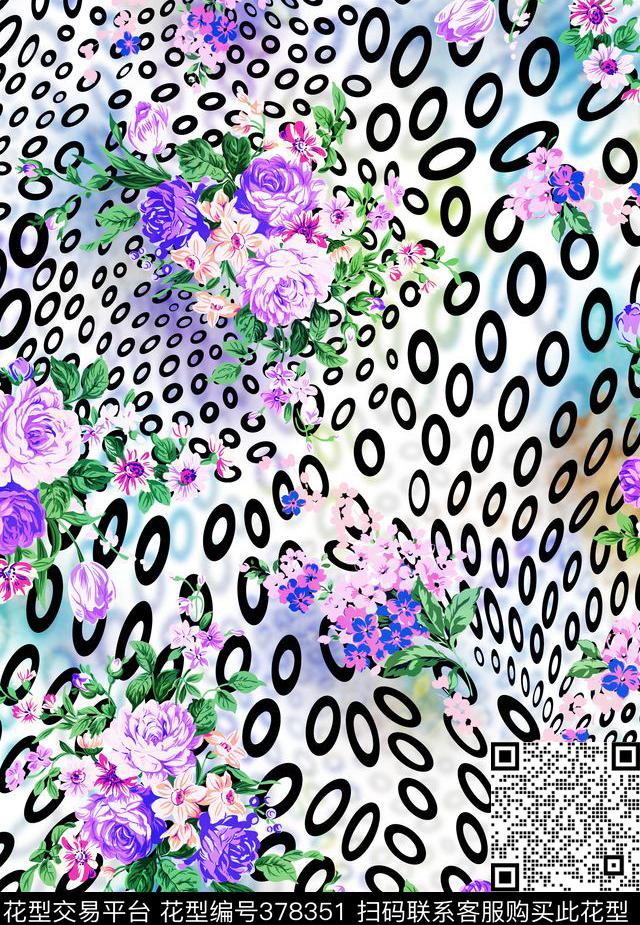 几何豹纹圆点数码印花华亿平台下载（图片编号: 378351） - 瓦栏（Walan）
