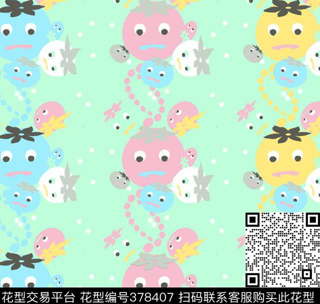 可爱笑脸传统印花华亿平台下载（图片编号: 378407） - 瓦栏（Walan）