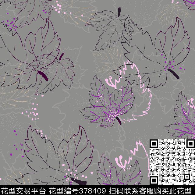 简约叶子传统印花华亿平台下载（图片编号: 378409） - 瓦栏（Walan）