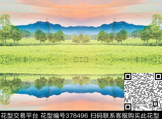 绿色田园数码印花华亿平台下载（图片编号: 378496） - 瓦栏（Walan）