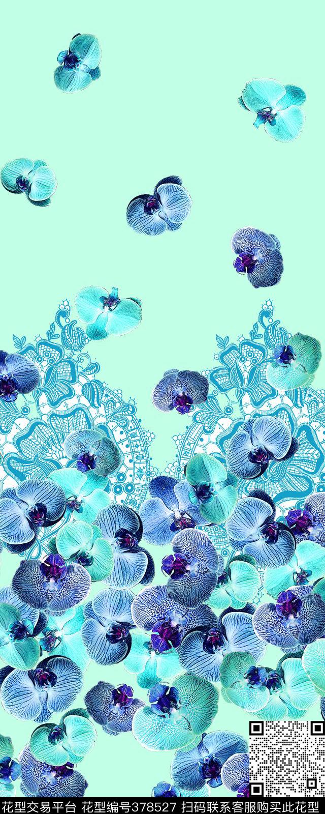 蝴蝶兰定位蕾丝数码印花华亿平台下载（图片编号: 378527） - 瓦栏（Walan）