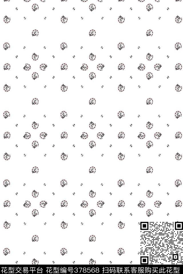 衬衫几何两套色传统印花华亿平台下载（图片编号: 378568） - 瓦栏（Walan）