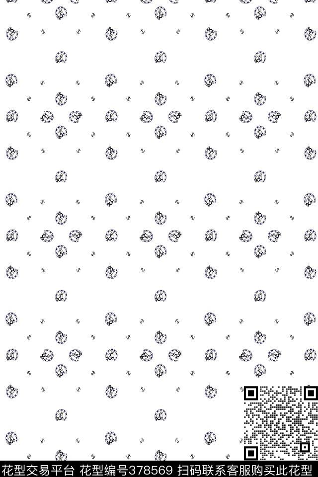 衬衫几何两套色传统印花华亿平台下载（图片编号: 378569） - 瓦栏（Walan）