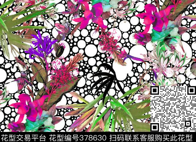 乱花树叶数码印花华亿平台下载（图片编号: 378630） - 瓦栏（Walan）