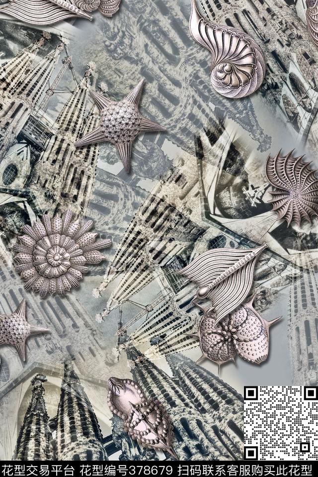 数码复古男装女装欧式建筑复古流行时尚花等数码印花华亿平台下载（图片编号: 378679） - 瓦栏（Walan）