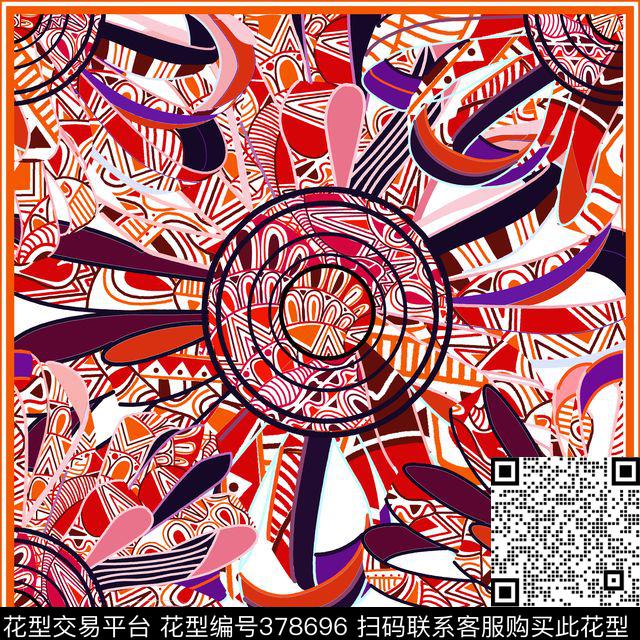 民族丝巾几何传统印花华亿平台下载（图片编号: 378696） - 瓦栏（Walan）