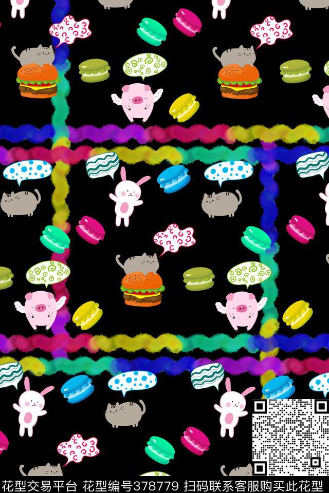 卡通小清新手绘水彩传统印花华亿平台下载（图片编号: 378779） - 瓦栏（Walan）